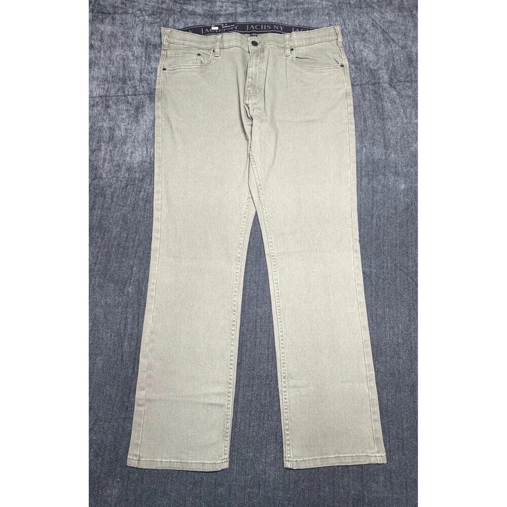 NWT Jachs New York Denim Pant Men's 40X32 Gray Straight Leg Casual 5-Pockets